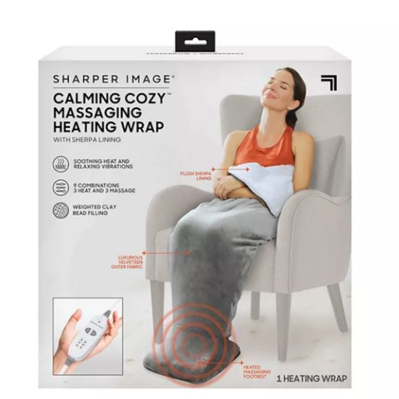 SharperImage Other - A Cozy Calming Oscillation Smooth Massaging Heat Wrap for Feet and Legs